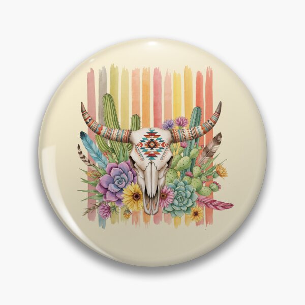 Item preview, Desert cactus, Native Americans, cow Skull and succulents plant, texan catus and flowers designed and sold by Collagedream.