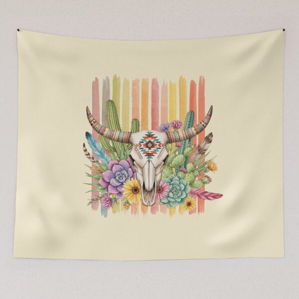 Item preview, Desert cactus, Native Americans, cow Skull and succulents plant, texan catus and flowers designed and sold by Collagedream.