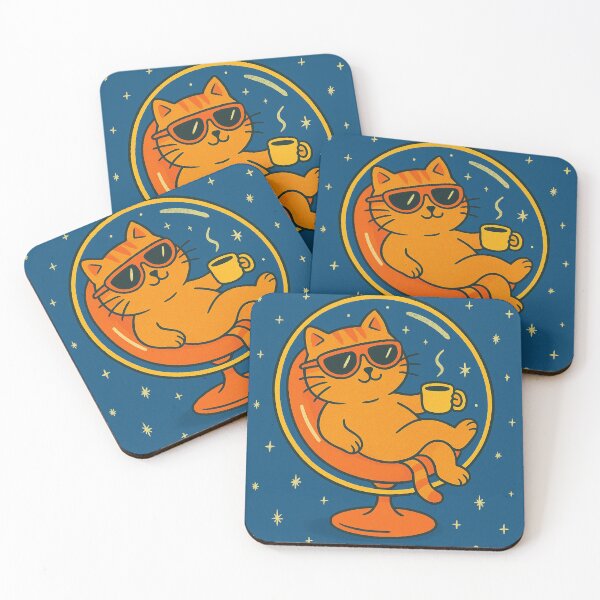 Item preview, Cosmic Chill – Retro Cat in Space Art designed and sold by PrintSmithArt.