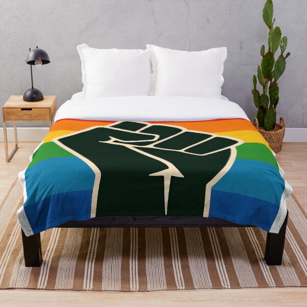 Item preview, Raised Fist on Rainbow Flag – Pride and Solidarity designed and sold by EdgyEdgeArt.