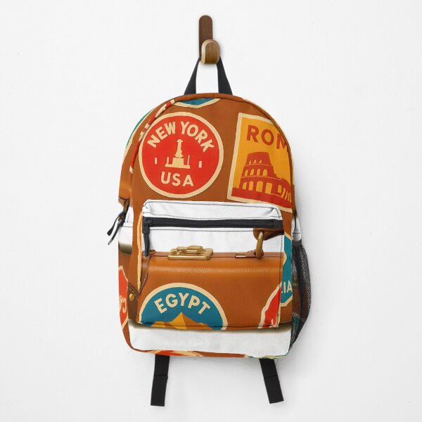 Item preview, Vintage Suitcase with World Travel Stickers – Retro Adventure designed and sold by EdgyEdgeArt.