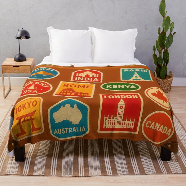 Item preview, Vintage Suitcase with World Travel Stickers – Retro Adventure designed and sold by EdgyEdgeArt.