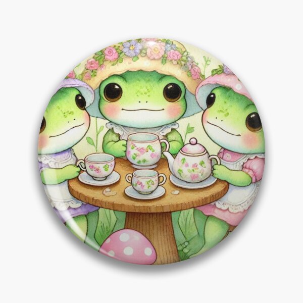 Item preview, Tea Time with Toads designed and sold by Perplexing Pins.