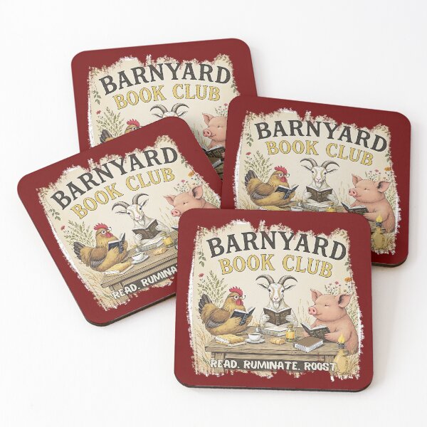Item preview, Barnyard Book Club – “Read. Ruminate. Roost.” / Whimsical Cottagecore Animal Reading Art designed and sold by TestudoDesign.