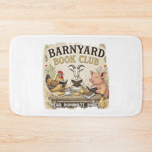 Item preview, Barnyard Book Club – “Read. Ruminate. Roost.” / Whimsical Cottagecore Animal Reading Art designed and sold by TestudoDesign.