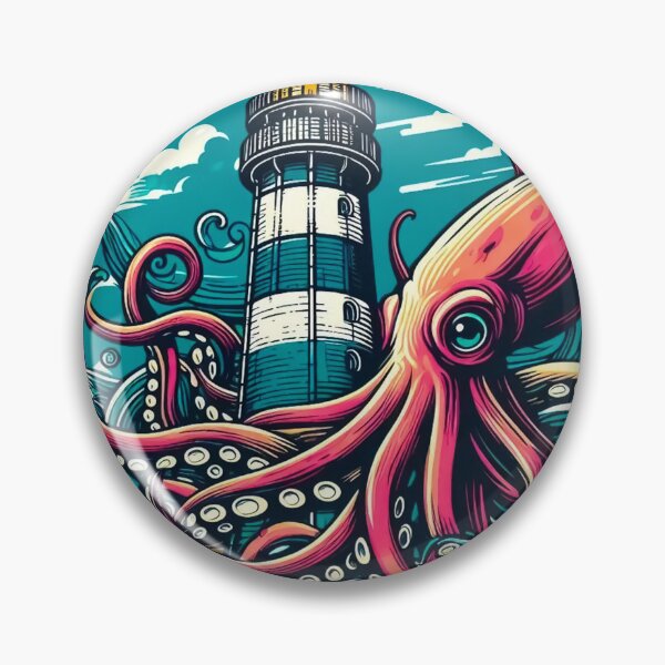 Item preview, Kraken Vs Lighthouse – Battle of the Deep designed and sold by Dopamine Glitch.