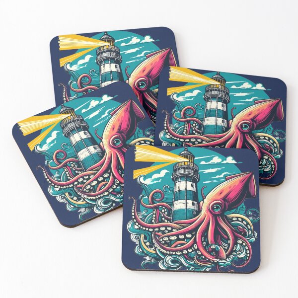 Item preview, Kraken Vs Lighthouse – Battle of the Deep designed and sold by Dopamine Glitch.