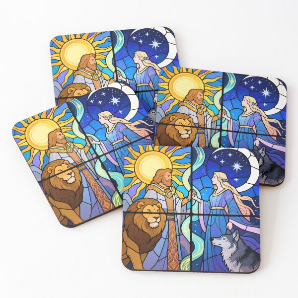 Item preview, Sun and Moon Celestial Duality Stained Glass designed and sold by AetherLightArt.