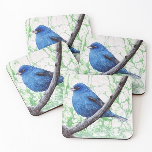 Item preview, Male Indigo Bunting, Waiting for Summer designed and sold by Magpie's Miscellany.