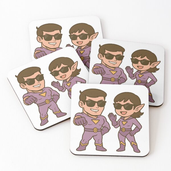 Item preview, Cool Wonder Twins Chibi Cartoon with Sunglasses designed and sold by Kindwitch.