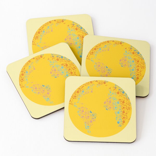 Item preview, Floral Earth Sun With yellow Background  designed and sold by missmann.