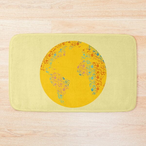 Item preview, Floral Earth Sun With yellow Background  designed and sold by missmann.