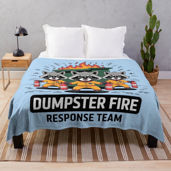 Item preview, Dumpster Fire Response Team, Funny Raccoon Firefighter Art designed and sold by Bliss Find And Design.