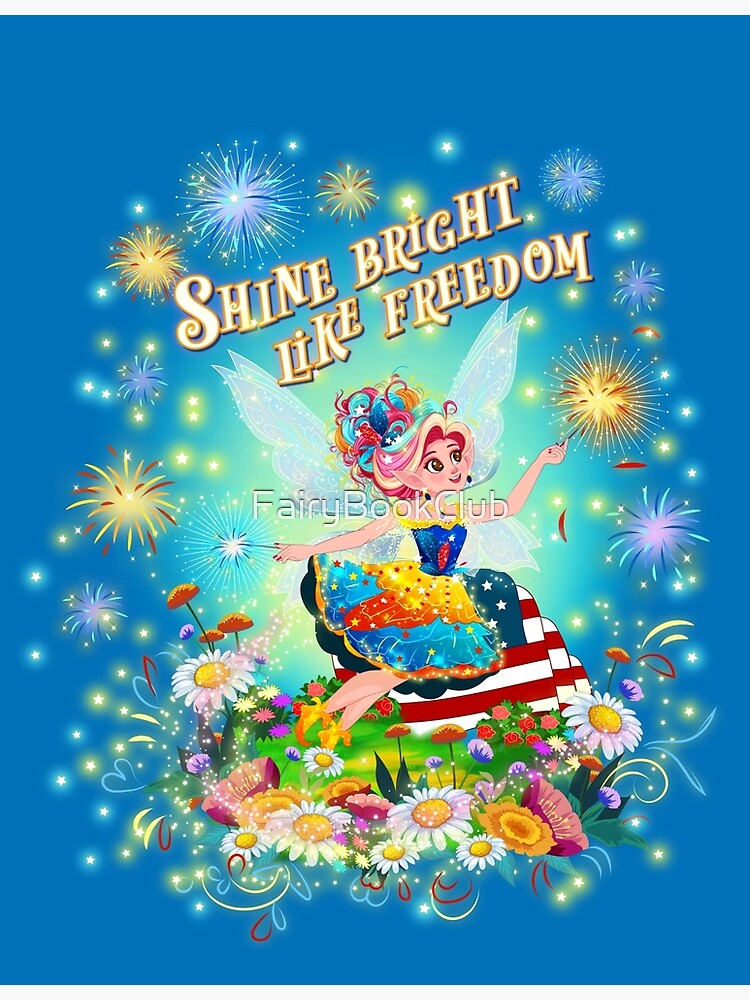 Thumbnail 3 of 3, Art Print, Celebrate Freedom with Sparkles, Fairy Wings, and Courage! designed and sold by FairyBookClub.