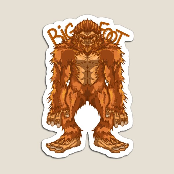 Aperçu de l'œuvre Bigfoot monstre légendaire géant orange debout face créée et vendue par fifou96.
