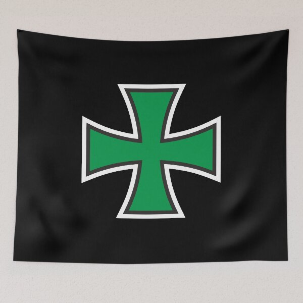 Item preview, Green Iron Cross — Survival Emblem for Outdoor Enthusiasts designed and sold by FAawRay.