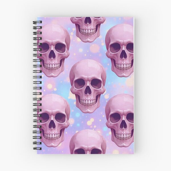 Item preview, ✨ Pink Halo Skulls – Cute & Creepy Pattern ✨ designed and sold by Alquimia Lunar.