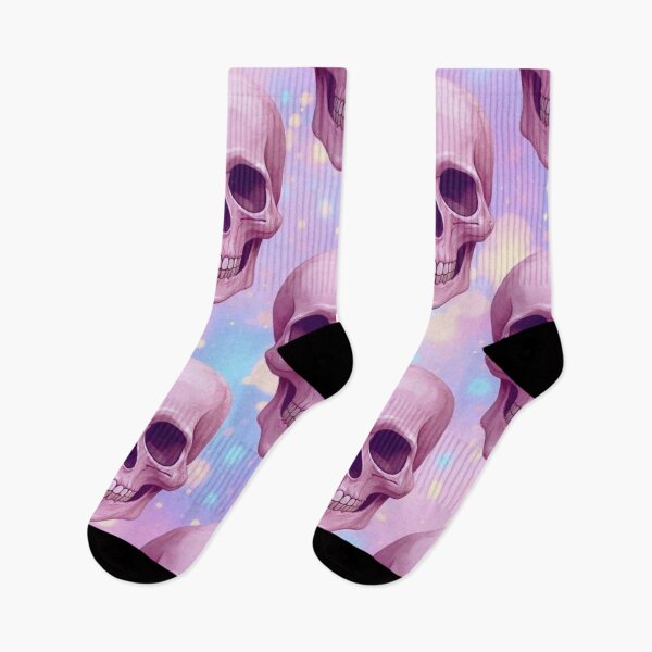 Item preview, ✨ Pink Halo Skulls – Cute & Creepy Pattern ✨ designed and sold by Alquimia Lunar.