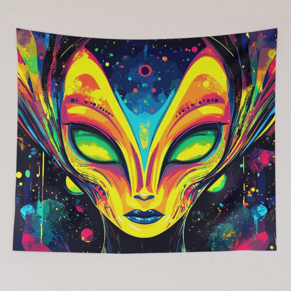Item preview, Celestial Alien Goddess – Colorful Space Being designed and sold by Artbyminga.