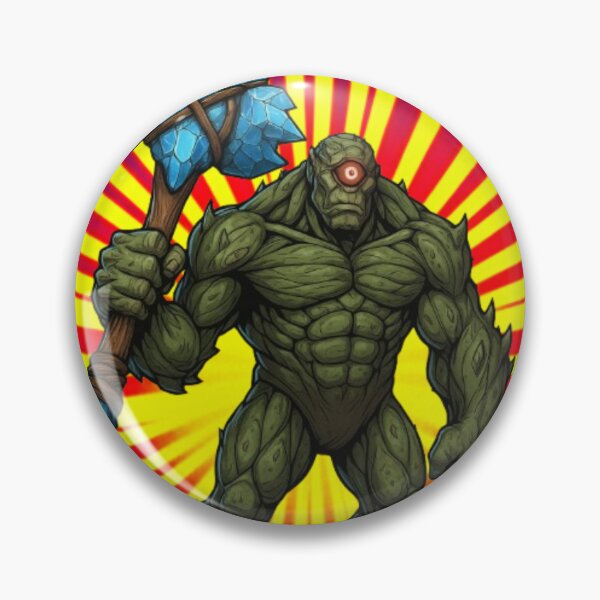 Item preview, Mossy Crystalbreaker Cyclops: Nature Giant with Crystal Hammer - Fantastic Comic Art designed and sold by InspireHaven.