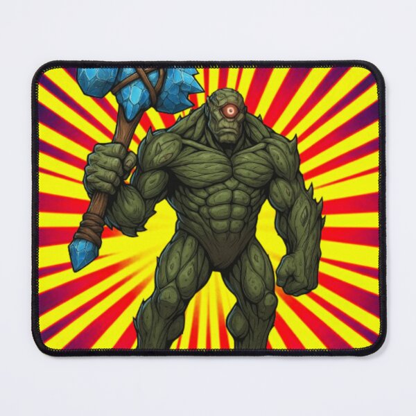 Item preview, Mossy Crystalbreaker Cyclops: Nature Giant with Crystal Hammer - Fantastic Comic Art designed and sold by InspireHaven.