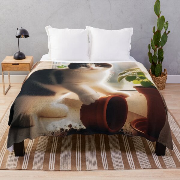 Item preview, Cat Knocks Over Your Plant designed and sold by nikkolaus.