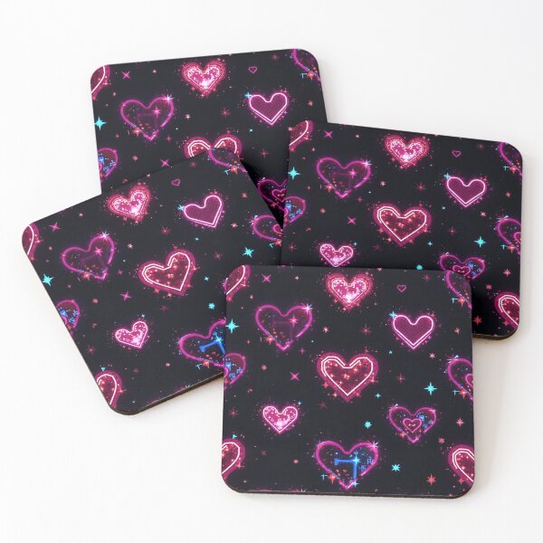 Item preview, ✨ Neon Hearts – Retro Futuristic Love Pattern ✨ designed and sold by Alquimia Lunar.