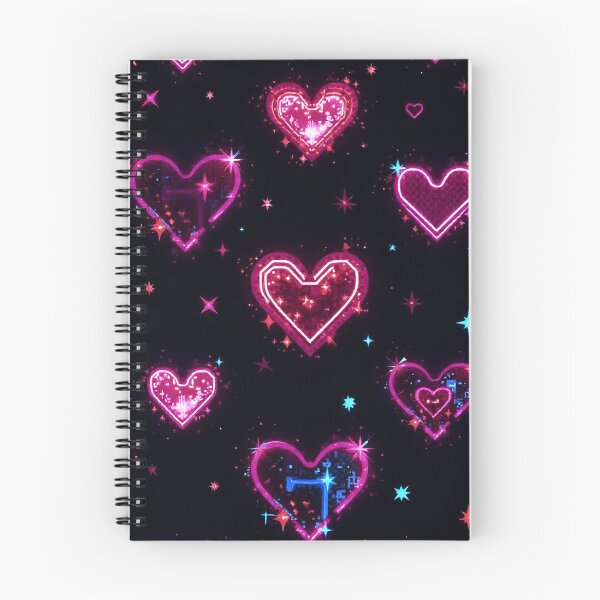 Item preview, ✨ Neon Hearts – Retro Futuristic Love Pattern ✨ designed and sold by Alquimia Lunar.