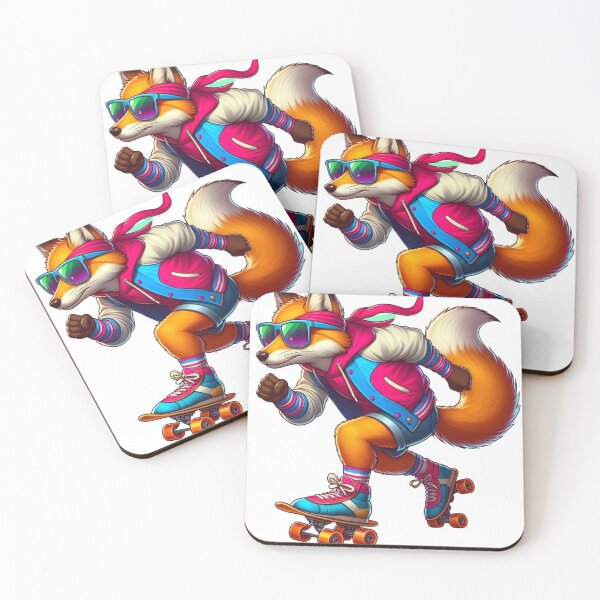 Item preview, Roller Skating Fox – Retro Cool Vibes in Motion designed and sold by Confuzz1ed.