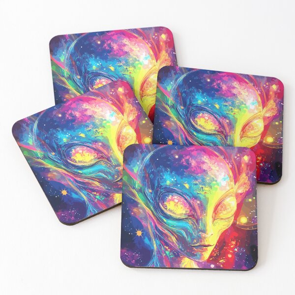 Item preview, Rainbow Nebula Alien – Cosmic Dreamscape Art designed and sold by Artbyminga.