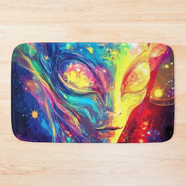 Item preview, Rainbow Nebula Alien – Cosmic Dreamscape Art designed and sold by Artbyminga.