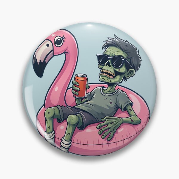 Item preview, Zombie on Flamingo Float - Chill designed and sold by NightTimeJ.