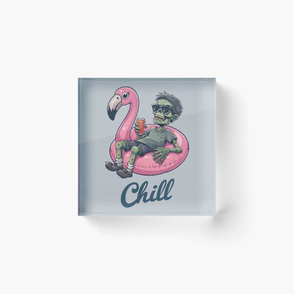 Item preview, Zombie on Flamingo Float - Chill designed and sold by NightTimeJ.