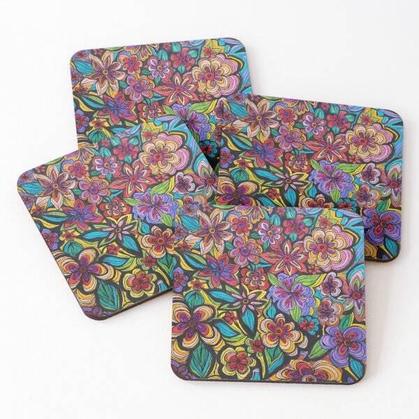 Item preview, Colorful happy flowers designed and sold by Lanabsmiles.