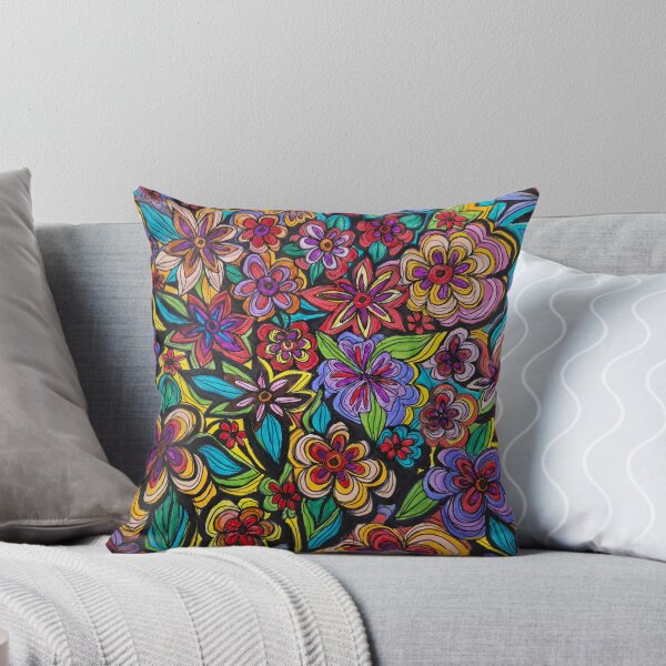Item preview, Colorful happy flowers designed and sold by Lanabsmiles.