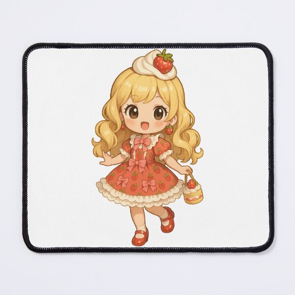 Item preview, Sweet Kawaii Girl in Strawberry Shortcake Dress designed and sold by Candie_Loudenfrau_Art.