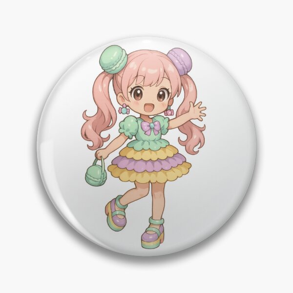 Item preview, Kawaii sweet girl with macaron cake dress designed and sold by Candie_Loudenfrau_Art.