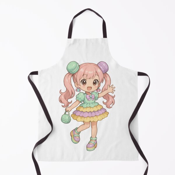 Item preview, Kawaii sweet girl with macaron cake dress designed and sold by Candie_Loudenfrau_Art.