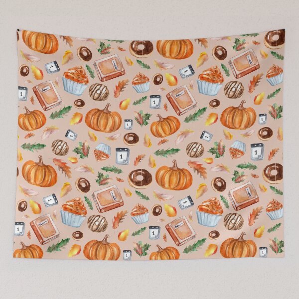 Item preview, Autumn Aesthetic Pattern - Cozy Books, Pumpkins & Fall Treats designed and sold by MysticMagpie.
