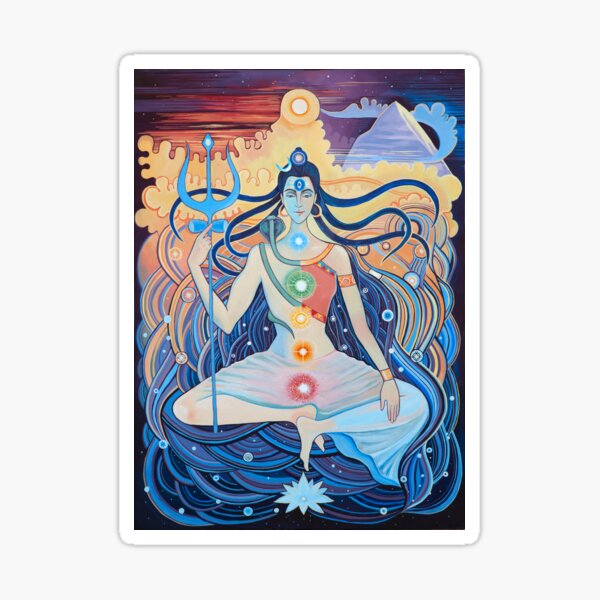 Shiva and Shakti. Man and woman. Sticker