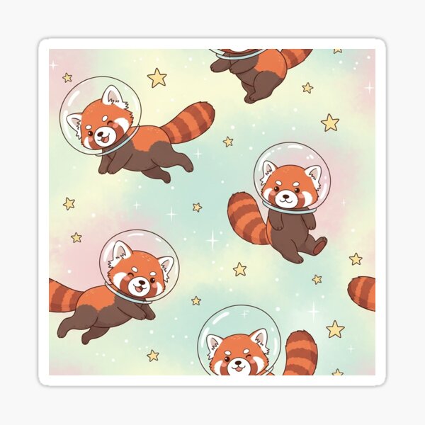 Vista previa del artículo con la obra «Astronauta Panda Rojo Espacial Pastel», diseñado y vendido por MythicPrompts.