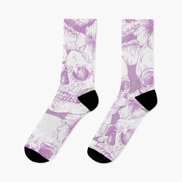 Item preview, pastel purple floral Skulls skeleton flowers halloween designed and sold by Gossip Rag.