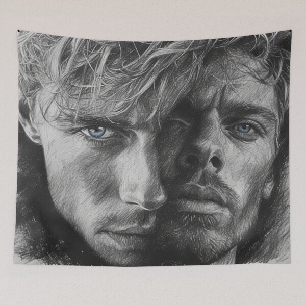 Item preview, Dark Knight of the Soul II - Brooding Masculine Sketch designed and sold by DEZZYDCREATES.