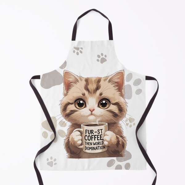 Item preview, "Fur-st Coffee, Then World Domination" – Sassy Kitten Design designed and sold by Erin Orstrom's Art.