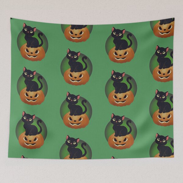 Item preview, Black Kitty on a Jack-O-Lantern designed and sold by emayne12.