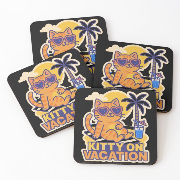 Item preview,  Cool Vacation Cat – Kitty on the Beach Sticker  designed and sold by sochadesigner.
