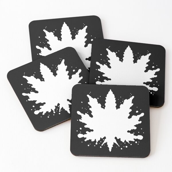 Item preview, White Splatter Rorschach Cannabis Leaf designed and sold by bloria.