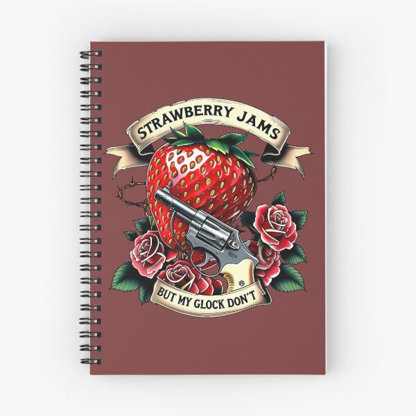 Item preview, Strawberry Jams But My Glock Don’t, Dark Humor Tattoo Style designed and sold by Bliss Find And Design.