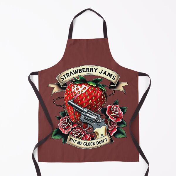 Item preview, Strawberry Jams But My Glock Don’t, Dark Humor Tattoo Style designed and sold by Bliss Find And Design.