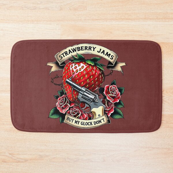 Item preview, Strawberry Jams But My Glock Don’t, Dark Humor Tattoo Style designed and sold by Bliss Find And Design.